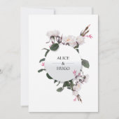 白いバラの花ラ結婚ブズカード 招待状 (正面)