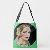 白いバラの花嫁のプリント クロスボディバッグ (裏面)