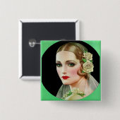 白いバラの花嫁 缶バッジ (正面&裏面)