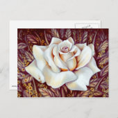 白いバラの花束現実的絵を描なもの ポストカード (正面/裏面)