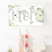 白いバラの花束|のブライダルシャワーの歓迎 横断幕 (インサイチュ)