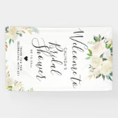 白いバラの花束|のブライダルシャワーの歓迎 横断幕 (横)