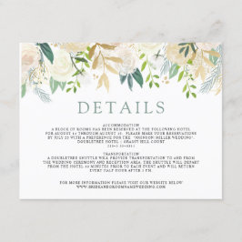 白いバラの花束|の結婚の詳細 エンクロージャーカード