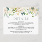 白いバラの花束|の結婚の詳細 エンクロージャーカード (正面)