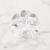 白いバラの花束 モダンでエレガントなウェディング コンフェッティ (スモール正面)