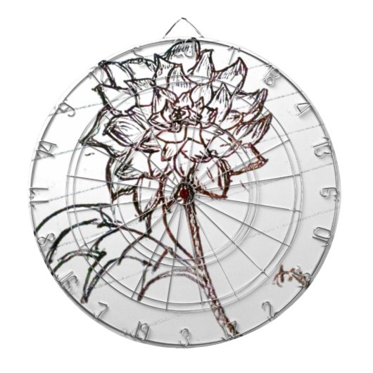 白いバラの花 ダーツボード (正面)