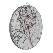 白いバラの花 ダーツボード (正面左)