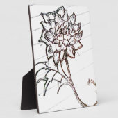 白いバラの花 フォトプラーク (側面)