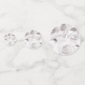 白いバラの花 モダンでエレガントなウェディング コンフェッティ (裏面)