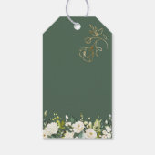 白いバラの葉がバプテスマを越える ギフトタグ (裏面)