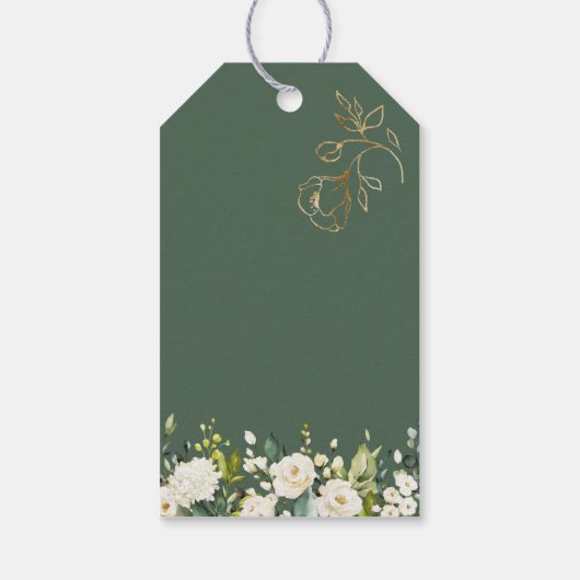 白いバラの葉がバプテスマを越える ギフトタグ (裏面)