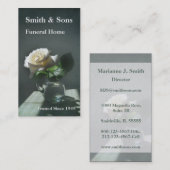 白いバラの葬儀場の名刺 名刺 (正面/裏面)