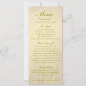 白いバラの蕾の結婚披露宴夕食メニュー 招待状 (裏面)