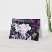 白いバラの誕生日カード カード (正面)