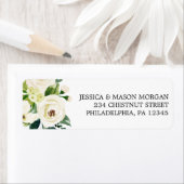 白いバラの返送ラベル ラベル (インサイチュ)