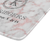 白いバラの金ゴールドの大理石のモノグラムの結婚式 カッティングボード (角)