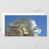 白いバラの青空3の悔やみや弔慰のサンキューカード サンキューカード (正面/裏面)