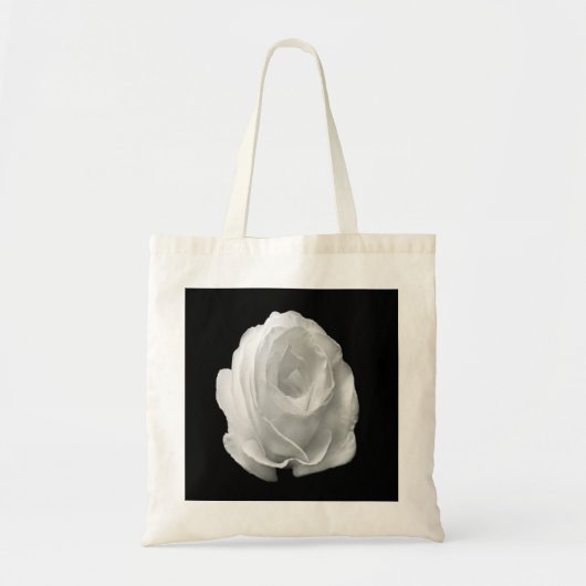 白いバラの黒い背景 トートバッグ (正面)