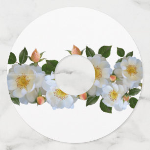 白いバラパーソナライズされた ワイングラスタグ