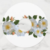 白いバラパーソナライズされた ワイングラスタグ (裏面)