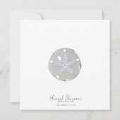 白いバラ及びダイヤモンドの砂ドルの結婚式 招待状 (裏面)