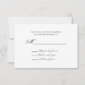 白いバラ及びBarnwoodの結婚式 出欠カード (裏面)