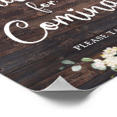 白いバラ感謝していの印来象 ポスター (角)