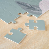 白いバラ牡丹:フローラ刺繍。 ジグソーパズル (側面)