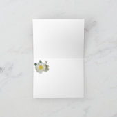 白いバラ空白のの葉をパーソナライズ結婚する サンキューカード (内部)