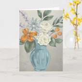 白いバラ空白の カード (黄色い花)