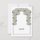 白いバラ素朴スの食事オプションウェディングRSVPカード 出欠カード (裏面)