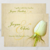 白いバラ結婚の大きな風景への招待 招待状 (正面/裏面)