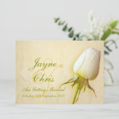 白いバラ結婚の大きな風景への招待 招待状 (スタンド正面)