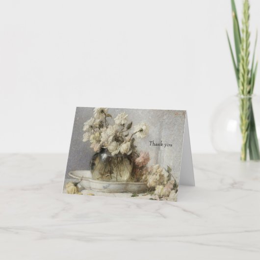 白いバラ絵画ズ ノートカード (正面)