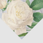 白いバラ蝶のスクリプフランスのト青いデコップページ 薄葉紙 (詳細)