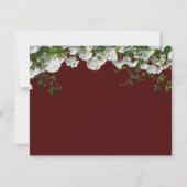 白いバラ赤の背結婚景 出欠カード (裏面)