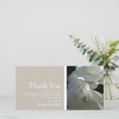 白いバラ3の悔やみや弔慰は一致のスタンプ感謝していしています サンキューカード (スタンド正面)