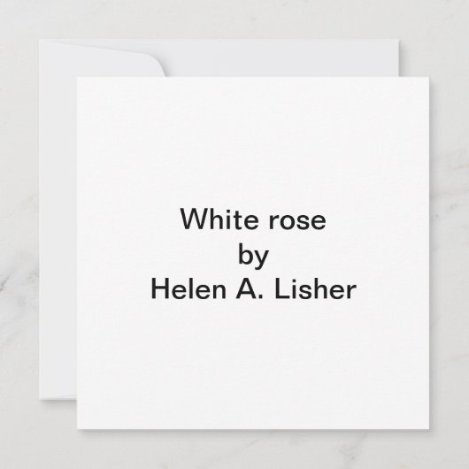 白いバラ カード (裏面)