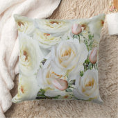 白いバラ クッション (ブランケット)