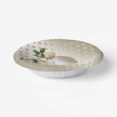 白いバラ ゴールドハート ペーパーボウル (傾斜あり)