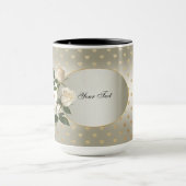 白いバラ ゴールドハート マグカップ (中央)