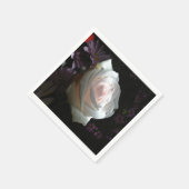 白いバラ –  スタンダードカクテルナプキン (角)