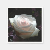 白いバラ –  スタンダードカクテルナプキン (正面)
