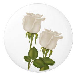 白いバラ セラミックノブ