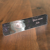 白いバラ –  デスクネームプレート (側面)