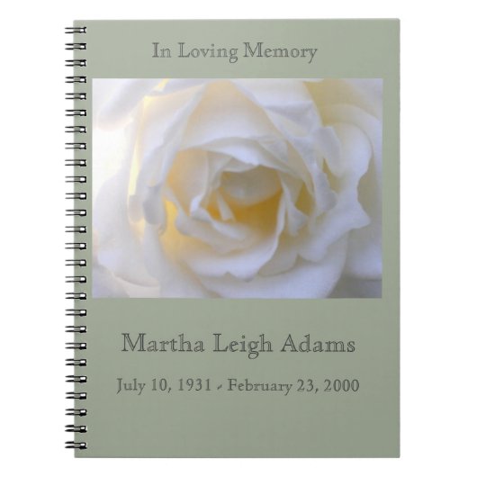 白いバラ ノートブック (正面)