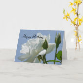白いバラ-ハッピーバースデー カード (黄色い花)