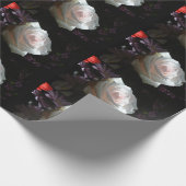 白いバラ –  ラッピングペーパー (角)