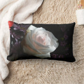 白いバラ –  ランバークッション (ブランケット)