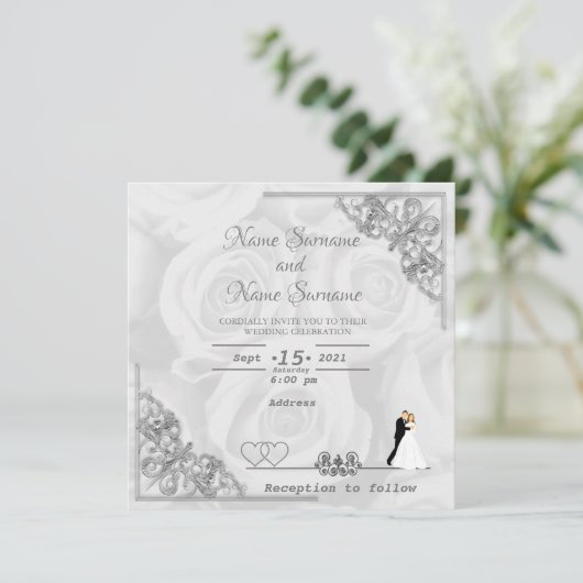 白いバラ 招待状 (スタンド正面)